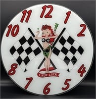 Lady Luck Glass Clock Face 14.5”