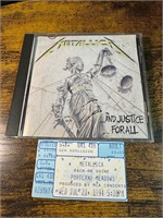 METALLICA LOT - CD AND TICKET