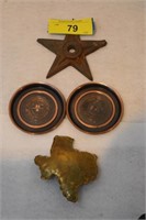 Brass Texas Scarf Slide, Cast Iron Star & UT Brass