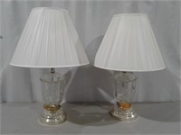 Pair Glass Table Lamps (26-1/2"Tall)