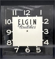Vintage Elgin Watches Glass Clock Face 14.75”
