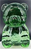 Wilkersons Green Sitting Bear Paperweight Uv