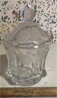 FOSTORIA/COIN GLASS-CANDY DISH W/LID/CLEAR