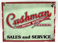 Cushman Motor Scooter Sales and Service Porcelain