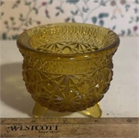 FOOTED DISH/CUP-AMBER