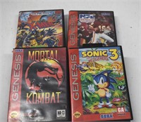 Sega Genesis Games in Cases Sonic 3, Mortal Kombat