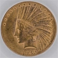 US Indian $10 Gold, 1932, PCGS MS64 w/CAC