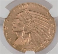 US Indian $5 Gold, 1908-D, Mint Error, NGC MS63