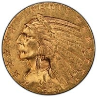 US Indian $5 Gold, 1913, Mint Error, PCGS MS62