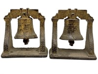 Liberty Bell Cast Iron Bookends 4.5” x 5”