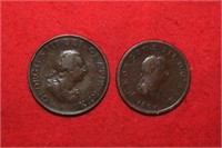 1799 & 1807 British Half Pennies