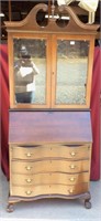Vintage Mahogany Bookcase Secretary Desk