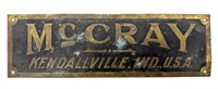 Antique/Vintage McCray Kendallville Indiana Sign