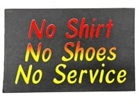 ‘No Shirt, No Shoes, No Service’ Cardstock Sign