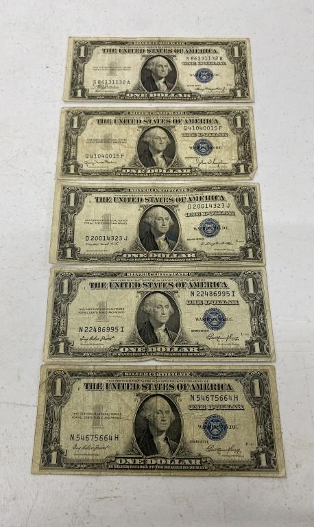 Group 1935 $1 Blue Seal Silver Certificates