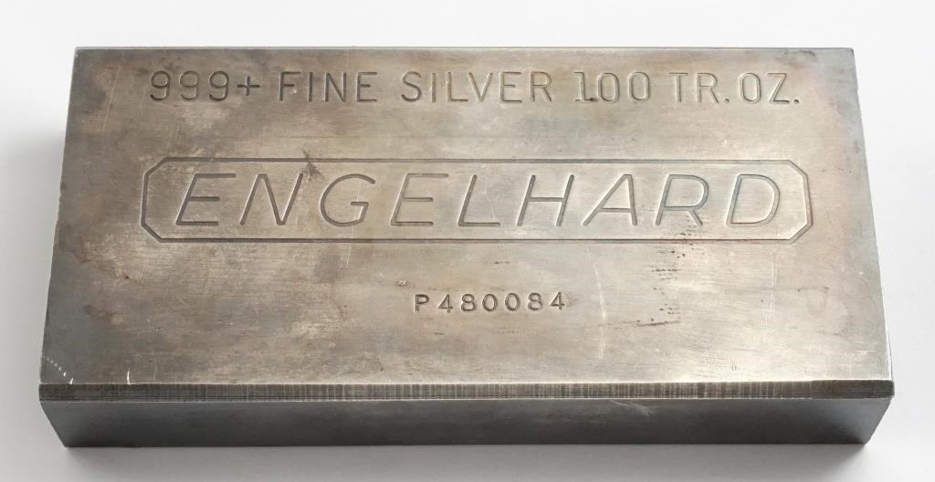 Engelhard 100 troy ounce silver bar