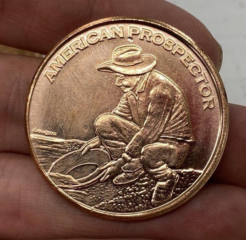 .999 Copper American Prospector 1 Ounce Round