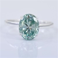APPR $4200 Moissanite Ring 12.55 Ct 925 Silver