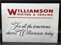 Williamson Heating and Cooling Plastic Sign 14” x