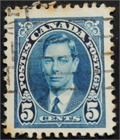 Canada 1937 George VI 5 Cents Stamp #235