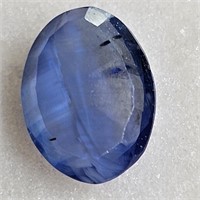 CERT 0.94 Ct Faceted Heated Blue Sapphire, Oval Sh