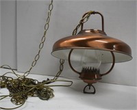 Vintage Copper Hanging Lamp w/Chain, Ceiling Mount
