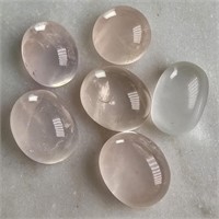 27.45 Ct Cabochon Rose Quartz Gemstones Lot of 6 P