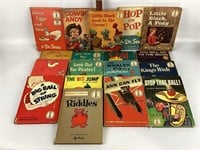 Books including Green eggs and ham, Hop on pop,
