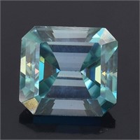 APPR $3500 10.35 Ct Emerald Moissanite Fancy Blue