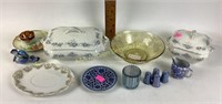 Blue transfer ware butter dish with drainer,