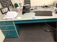 Teal Desk with Bar top with matching corner Shelf