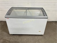 AHT 4' Slide Top Merchandising Freezer on Wheels