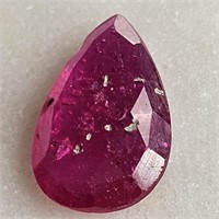 CERT 1.24 Ct Faceted Hue Enhanced Ruby, Pear Shape