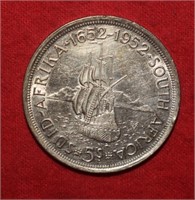 1952 South Africa 5 Shillings, Cape Town Anniv.
