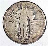 1926 USA 90% Silver Standing Liberty Quarter