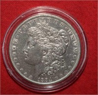 1884 Morgan Silver Dollar in Case