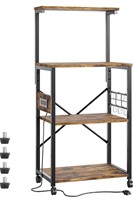 $120 Bestier Bakers Rack with Power Outlet, 4-Tier