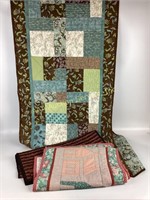 Quilted wall hanging 37 x 21, bed/table runner 72