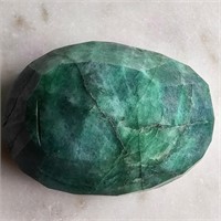 CERT 180.50 Ct Faceted Colour Enhanced Emerald, Ov