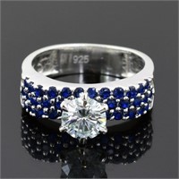 APPR $1050 Moissanite Ring 1 Ct 925 Silver