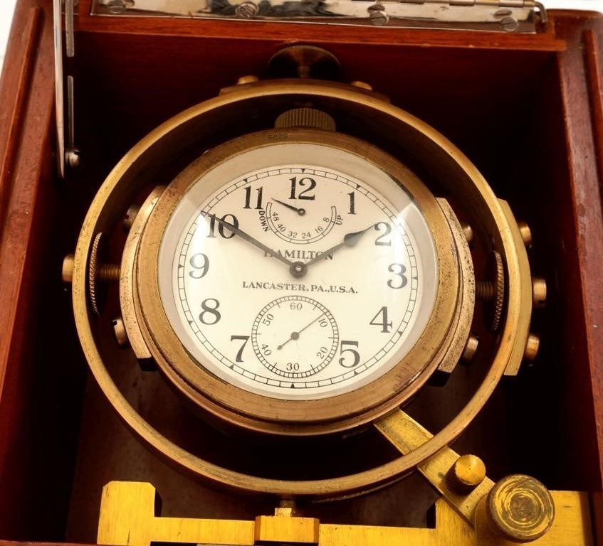 Hamilton, Model 22 lever chronometer, WWII US Navy