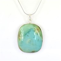 Oval Cabochon Turquoise Gemstone Pendant