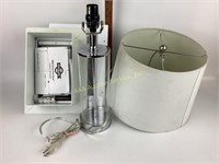 Glass cylinder shaped Lamp with lamp shade. Also
