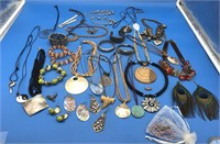 Collection of Costume Jewelry With Abalone/Shells/