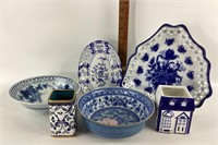 Blue & White, Japanese Floral Porcelain