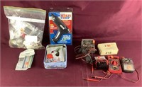 Lot Of Electrical Testers, Glue Gun, Sewing Items