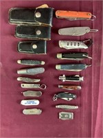 20 Assorted Pocket Knives, 3 Have Sheaths