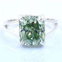 APPR $5500 Moissanite Ring 18.7 Ct 925 Silver
