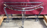 Glass Top Metal Foyer Table