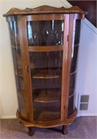 CURIO CABINET W/WOODEN SHELVES & KEY-APPROX. 36”